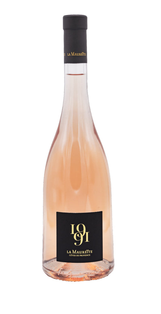 bottle of provencal rose called '1991' produced by domaine de la maurette. 